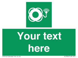 Custom sign safe condition Lifebuoy with light